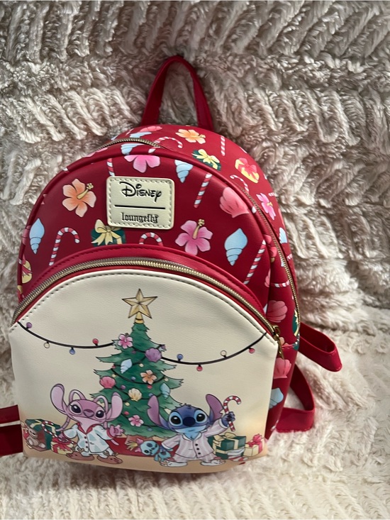 Disney Loungefly Lilo & Stitch Christmas Mini Backpack Holiday Stitch & Angel Pj main image 11